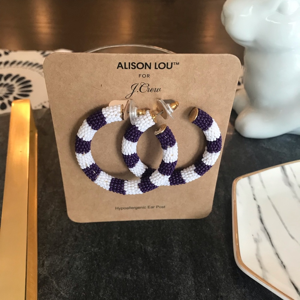 J. Crew Large Beaded Hoop Earrings NWT